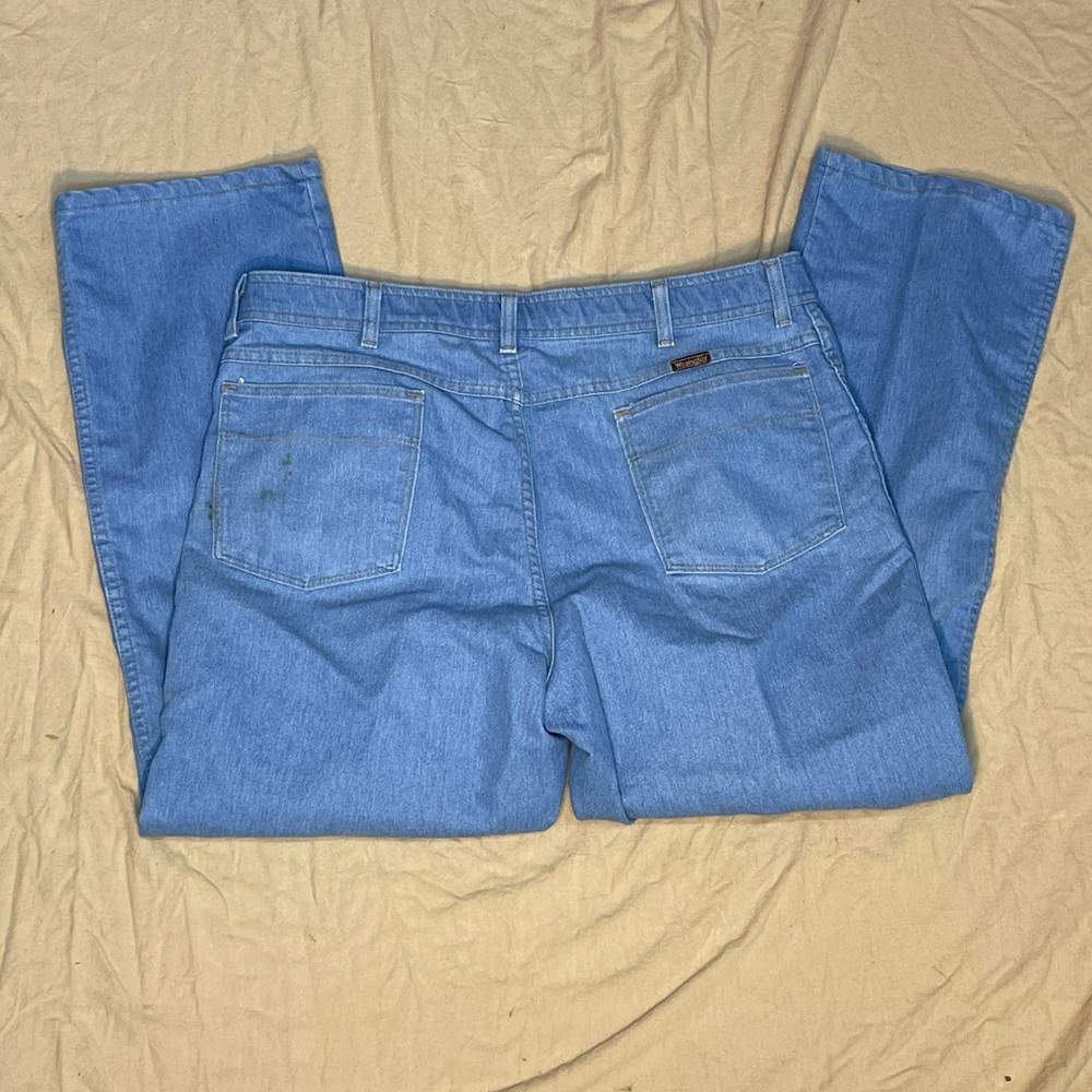 Vintage 70s Wrangler Jeans USA Light Wash 40x30 GrandpaCore Eclectic Grandpa